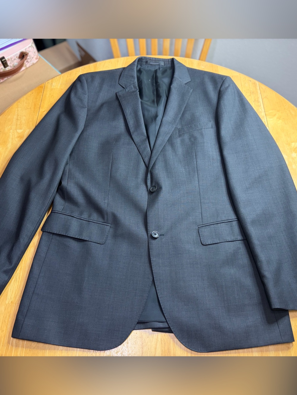 Jos. A. Bank Men's Dark Charcoal Two-Button Suit Jacket 42L 36x31